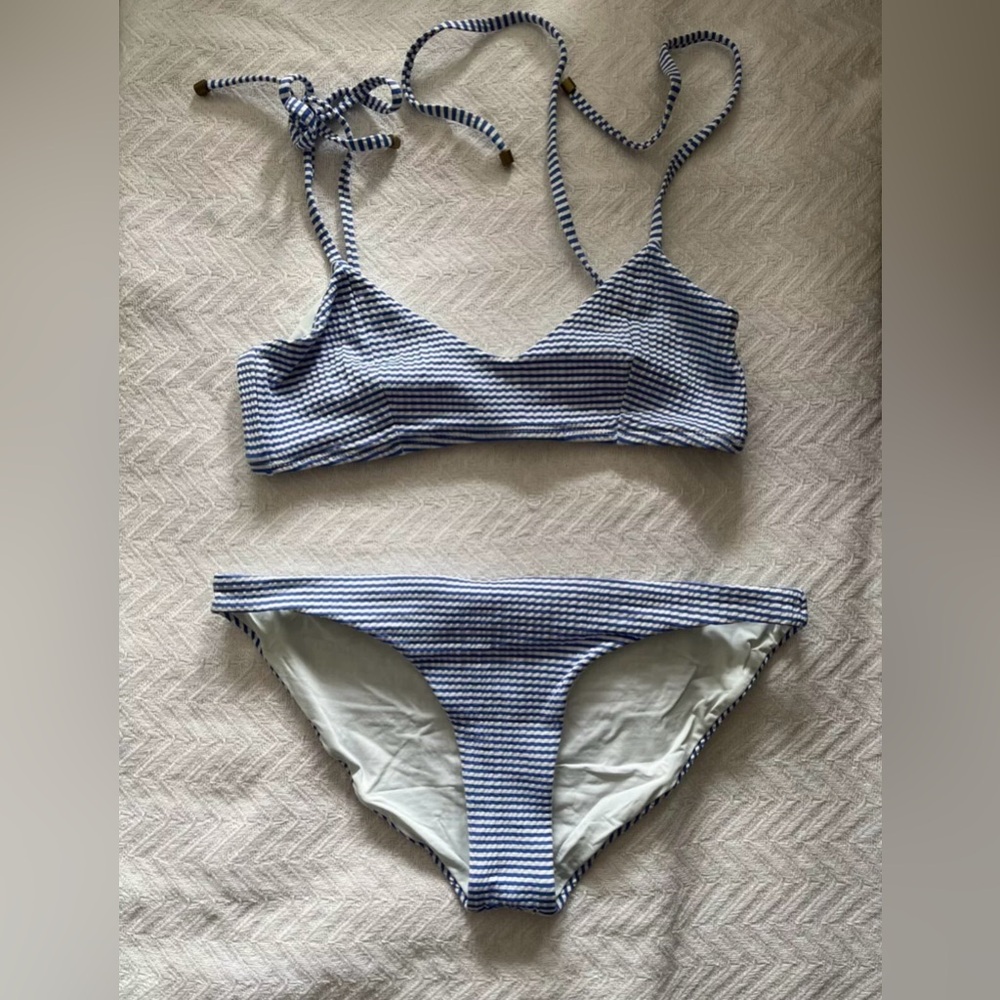 VITAMIN A
NWOT | Zuma Bralette (M) & Luciana Bottom (L) Hamptons Stripe Edition